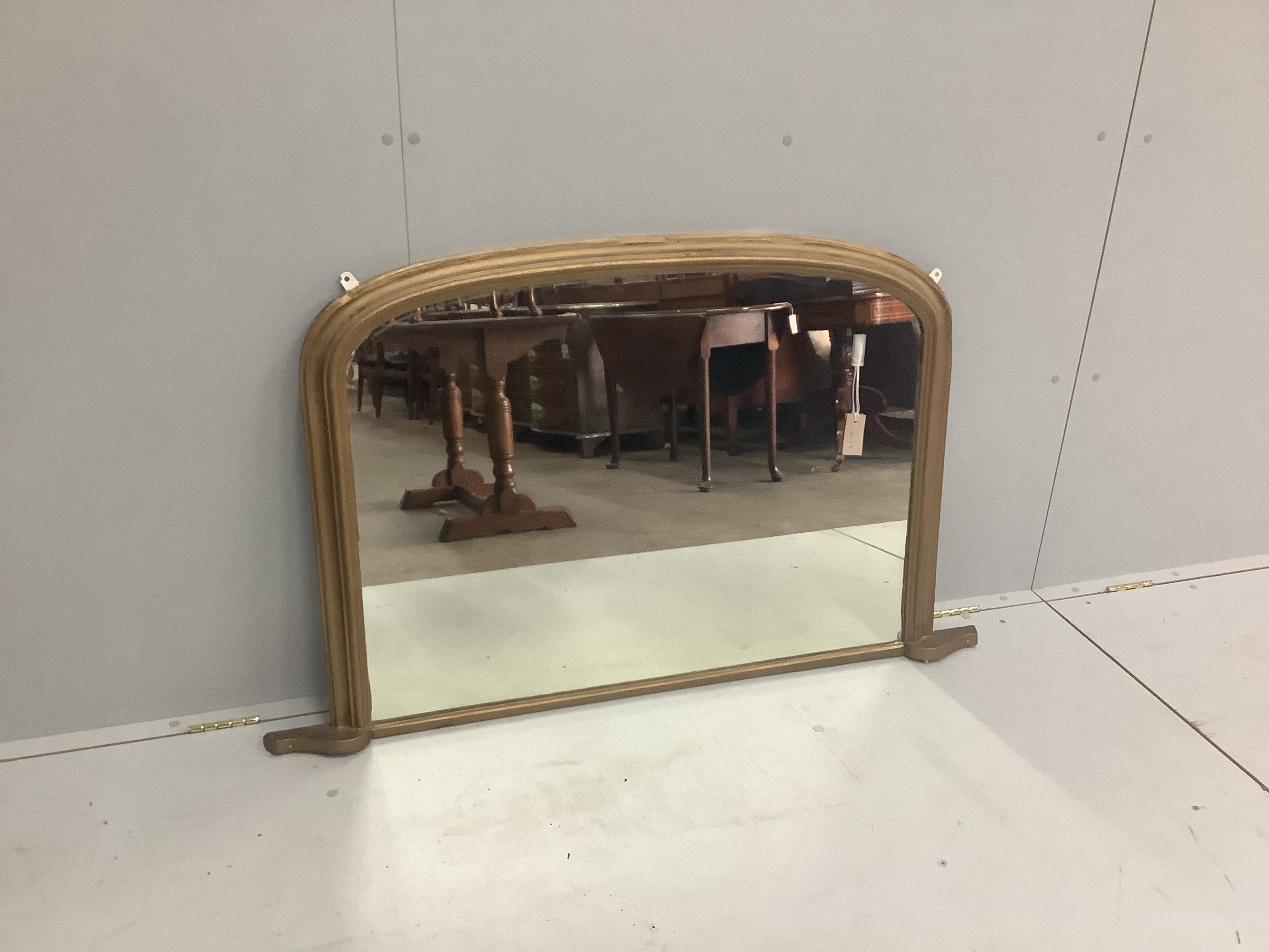 A Victorian overmantel mirror, width 128cm, height 78cm